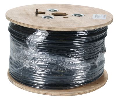 C&acirc;ble Cat.7 int&eacute;rieur/ext&eacute;rieur 1200 MHz AWG23 S/FTP, gaine PE, conducteur FCA renforc&eacute;, conducteur interne DCA, SW&OR, 250 m