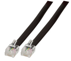 C&acirc;ble modulaire RJ12 (6/6) / RJ12 (6/6), 1:1, noir, 2 m