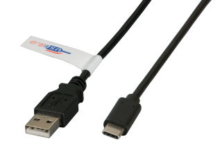 Câble de connexion USB 2.0 CA, MM, 0,5 m, noir, Premium