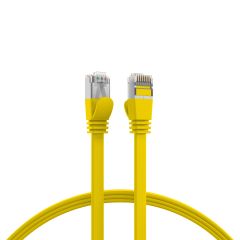 Cordon de brassage plat RJ45 Cat.6A U/FTP PVC jaune 1 m