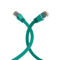 Cordon de raccordement plat RJ45 Cat.6A U/FTP PVC vert 1 m