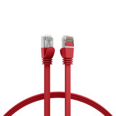 Câble de brassage plat RJ45 Cat.6A U/FTP PVC rouge 0,15 m