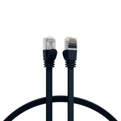 Cordon de brassage plat RJ45 Cat.6A U/FTP PVC noir 1,5 m