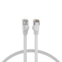 Cordon de brassage plat RJ45 Cat.6A U/FTP PVC blanc 0,5 m