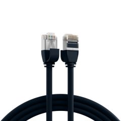 Câble de brassage RJ45 Cat.6A U/FTP TPE 4 mm ultraflex noir 2 m