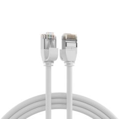 Câble de brassage RJ45 Cat.6A U/FTP TPE 4 mm ultraflex blanc 0,5 m