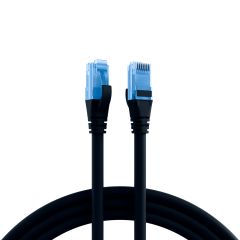 Cordon de raccordement RJ45 Cat.6A U/UTP LSZH Premium 500 MHz noir 0,25 m