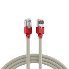 C&acirc;ble de brassage RJ45 Cat.5e F/UTP LSZH Draka UC300 TM11 rouge crois&eacute; gris 15 m