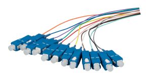 Fibre Pigtail SC OS2 G657A2 ensemble coloré 2m - 12 pièces