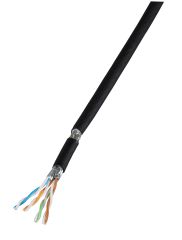 C&acirc;ble PATCH PRO FLEX CAT 7 PUR/Gomme, RAL9005, protection UV optimale, 100 m