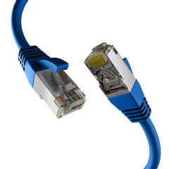 Câble de raccordement RJ45 CAT8.1 BLEU 20 m S/FTP PIMF LSZH 2000 MHz 40 Go Câble réseau