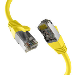 Câble de raccordement RJ45 CAT8.1 JAUNE 3 m S/FTP PIMF LSZH 2000 MHz 40 Go Câble réseau