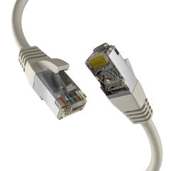 Câble réseau RJ45 CAT8.1 GRIS 0,25 m S/FTP PIMF LSZH 2000 MHz 40 Go