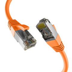 Câble de raccordement RJ45 CAT8.1 ORANGE 20 m S/FTP PIMF LSZH 2 000 MHz 40 Go