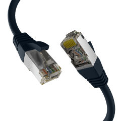 Câble de raccordement RJ45 CAT8.1 NOIR 10 m S/FTP PIMF LSZH 2000 MHz 40 Go Câble réseau