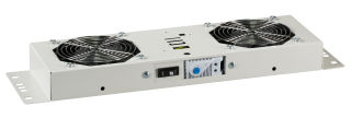 Unit&eacute; de ventilation, 2 ventilateurs avec thermostat, RAL9005, Plug & Play, pour bo&icirc;tier mural basique + IP55