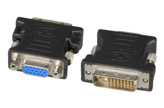 Adaptateur DVI 24+5 / VGA, DVI 24+5 vers HD-DSub 15, MF, noir