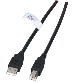 C&acirc;ble de connexion USB 2.0 AB, MM, 3,0 m, noir, LSZH